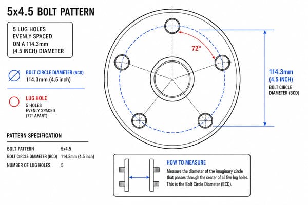 5x4.5 Bolt Pattern Measurement Explained 5x4.5 bolt pattern measurement diagram forged wheels