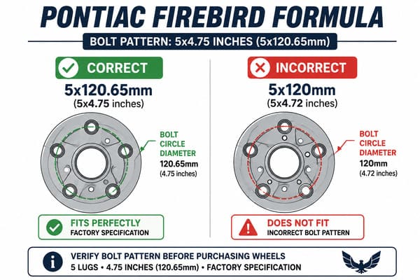 Pontiac Firebird Formula Bolt Pattern 5x120.65mm vs 5x120mm Pontiac Firebird Formula bolt pattern 5x4.75 inches specification