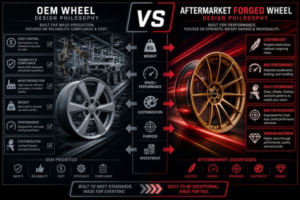 OEM Wheel Design vs Aftermarket Forged Wheel Design OEM vs Aftermarket Forged Wheel Design Philosophy