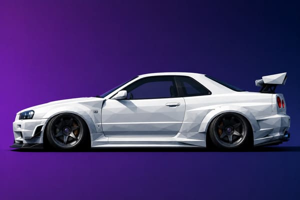Wheel color contrast on white R34 wide body