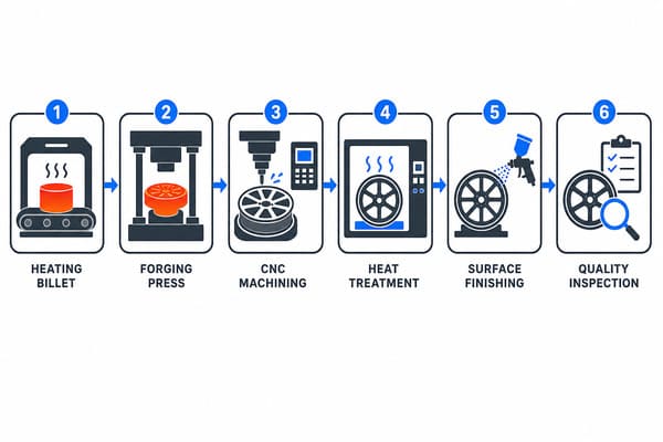 Forged wheel manufacturing process
