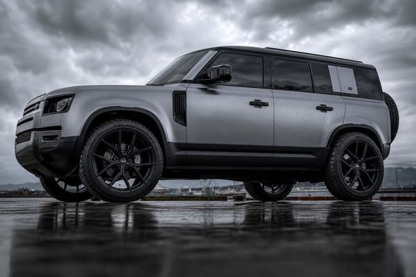 Matte Black Wheels Silver Land Rover Defender Matte black forged wheels on silver Land Rover Defender