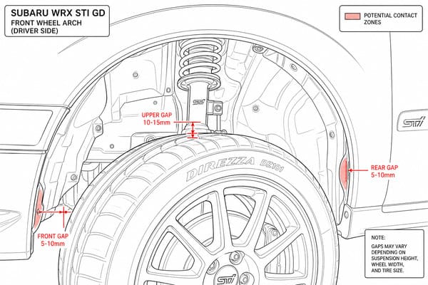 Will 18x9 Wheels Cause Rubbing on Stock WRX STI GD 18x9 wheel rubbing risk on stock Subaru WRX STI GD fender liner