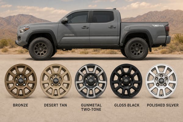 Wheel color options for gray Toyota Tacoma TRD