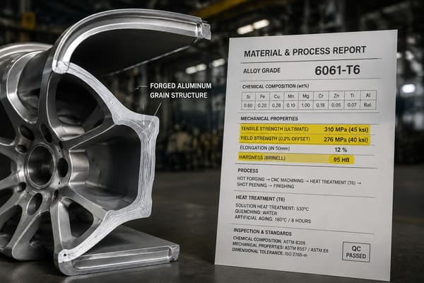 Forged wheel material and process report aluminum alloy 6061-T6