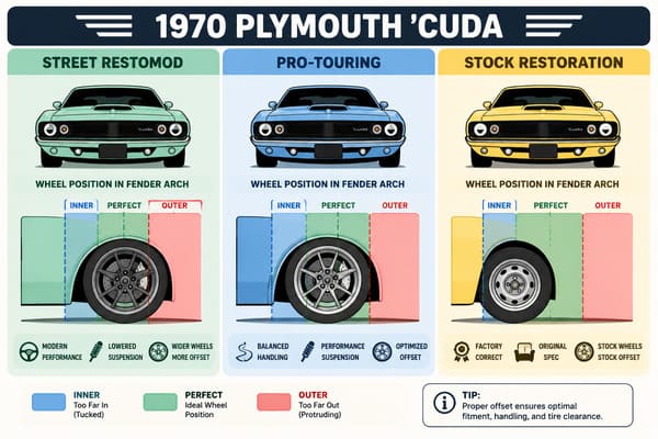 Offset range chart for 1970 Plymouth Cuda builds
