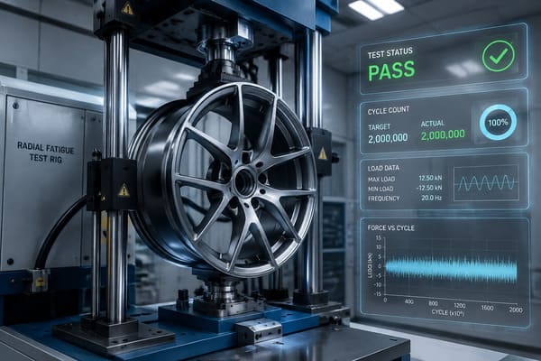 Forged wheel test report radial fatigue cornering fatigue impact test