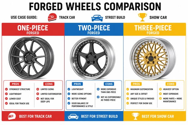 Are Multi-Piece Forged Wheels Better Than One-Piece Comparing one-piece vs multi-piece forged wheels for different use cases