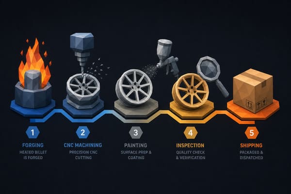 Forged wheel production lead time breakdown by type