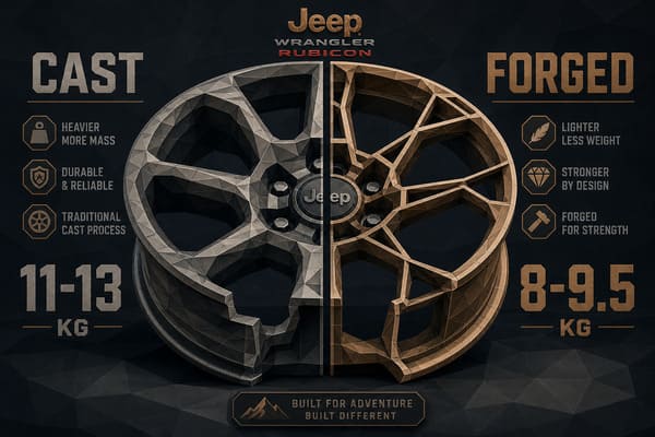 Forged wheels vs cast wheels for Jeep Wrangler Rubicon Forged vs cast wheels for Jeep Wrangler Rubicon weight strength comparison