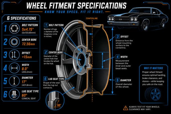 Wheel Fitment Specs Checklist for Dodge Dart Swinger wheel fitment specs Dodge Dart Swinger forged wheels guide