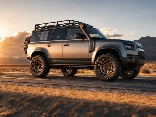 Bronze Gold Wheels Silver Land Rover Defender Bronze and gold forged wheels on silver Land Rover Defender
